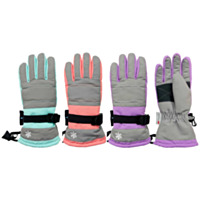 Grand Sierra Girl's 7-16 Snowflake Ski Gloves
