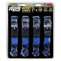 RPS Outdoors Ratchet Tie Down Straps, 4 Pack, 1" x 10'