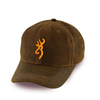 Browning® Dura-Wax Cap with 3-D Buckmark - Brown, one size