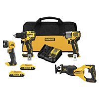 Dewalt 20V MAX 4-Tool Brushless Power Tool Combo Kit with Soft Case (2-Batteries and Charger Included)