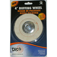 Dico Buffing Wheel with 1/4" Mandrel - 4", Flannel