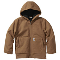 Carhartt® Kid's Zip Front Flannel Quilt Lined Hooded Active Jac