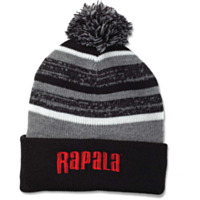 Rapala® Pom Beanie (Black With Red Logo)