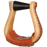 Circle Y EBS Flint Rawhide Laced Stirrup, Mahogany/Heavy Oil