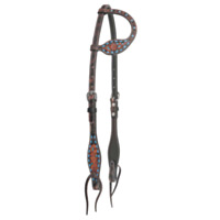 Circle Y Bronco Blue Texas Flower One Ear Headstall