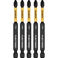 DEWALT FlexTorq 3-1/2 In. #2 Phillips Power Impact Screwdriving Bit (5-Pack)