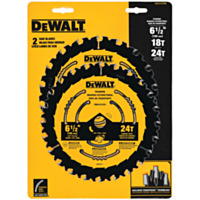 DEWALT 6-1/2 In. Circular Saw Blade Set (2-Piece)