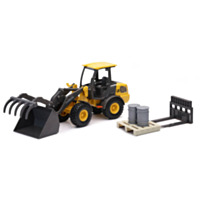 New-Ray 1:18 Scale Volvo Wheel Loader with Interchangeable Attachments
