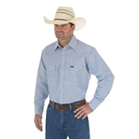 Wrangler Cowboy Cut Work Western Chambray Shirt, Long Sleeve