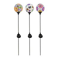 ALPINE® Solar Multicolor Floral Globe Stake with LED