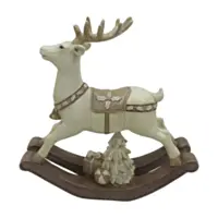 ALPINE® Rocking White Reindeer Statuary