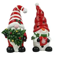 ALPINE® Santa with Tree & Snowman with Heart LED Decoration