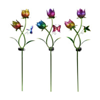 ALPINE® Solar Roses/Animal Friends Stake with LED, Assorted
