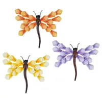 ALPINE® Metal Folded Floral Wing Dragonfly Wall Décor
