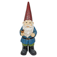 ALPINE® 48'' Jumbo Size Gnome with Bird Statuary