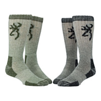 Browning Men's Popular Wool Buckmark Socks, 2 Pairs