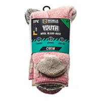 Noble Outfitters® Youth Wool Blend Crew Sock, 3 Pack
