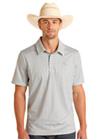 Panhandle Slim Men's Southwestern Polo, Geometric Print