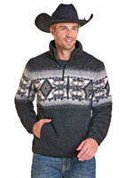 Panhandle Slim Men's 1/4 Zip Fleece Border Print Pullover