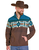 Panhandle Slim Men's 1/4 Zip Fleece Border Print Pullover