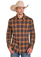 Panhandle Slim Men's Long Sleeve Brushed Plaid Button Up Shirt