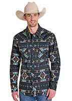 ROCK&ROLL DENIM Men's Woven Snap Shirt, Aztec