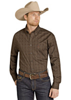 ROCK&ROLL DENIM Men's Long Sleeve Woven Button Shirt, Medallian