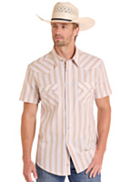 ROCK&ROLL DENIM Men's Short Sleeve Woven with Snap Closure, Yarn