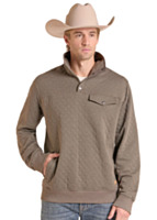 Panhandle Slim Men's 1/4 Zip Diamond Quilt Melange Pullover