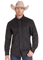 ROCK&ROLL DENIM Men's Long Sleeve Woven Snap Shirt