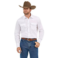 Wrangler® Western Snap Shirt - Long Sleeve Solid Broadcloth