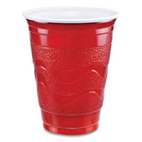 Dart Party Plastic Drink Cups, 18 oz., Red Cups, 50ct.