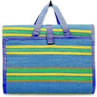 CAMCO® Handy Mat w/Strap, 72"x108" Blue/Green AsymmetricStripe