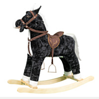 Black Plush Rocking Horse