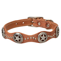 Weaver Pet Texas Star Collar, Russet, 3/4" x 17"