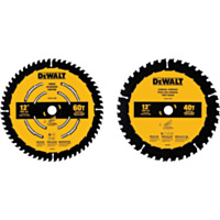 DEWALT 12 In. 40-Tooth General Purpose & 60-Tooth Fine Finish Wood Circular Saw Blade Set (2-Pack)