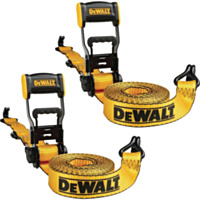 DEWALT 1.5 In. x 16 Ft. 1666 Lb. Heavy-Duty Ratchet Tie-Downs (2-Pack)