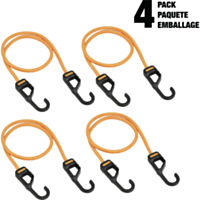 DEWALT 36 In. Round Bungee Cords with Quick-Pull Interlocking Hooks (4-Pack)