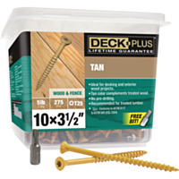 Hillman Deck Plus #10 x 3-1/2 In. Tan Deck Screw (275-Count)