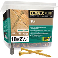 Hillman Deck Plus #10 x 2-1/2 In. Tan Deck Screw (365-Count)