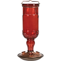 Perky-Pet 24 Oz. Red Antique Bottle Hummingbird Feeder