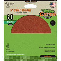 Gator 5 In. 60-Grit Aluminum Oxide Stick-On Sanding Disc (4-Pack)