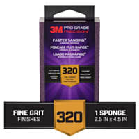 3M Pro Grade Precision Faster Sanding Sanding Block Sponge, 320 Grit, 4.50 in x 2.50 in x 1.00 in (1 Pack)