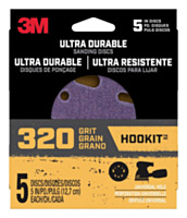 3M Ultra Durable 5 In. 320-Grit Power Sanding Disc (5-Pack)