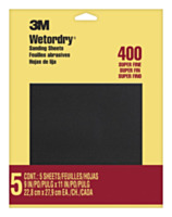 3M Wetordry Sanding Sheets, 400 Grit, 11.00 in x 9.00 in (5 Pack)