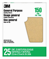 3M Pro-Pak General Purpose Sanding Sheets, 150 Grit, 11.00 in x 9.00 in (25 Pack)