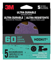 3M Ultra Durable 5 In. 60-Grit Power Sanding Disc (5-Pack)