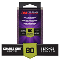 3M Pro Grade Precision Faster Sanding Sanding Block Sponge, 80 Grit, 4.50 in x 2.50 in x 1.00 in (1 Pack)