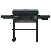 Blackstone Original Omnivore 28 In. 2-Burner Propane Gas Griddle with Hood Flat Top Grill, Black