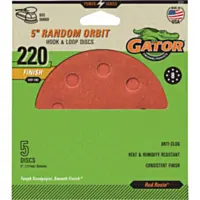 Gator 5 In. 8-Hole 60-Grit Hook & Loop Sanding Disc (5-Pack)